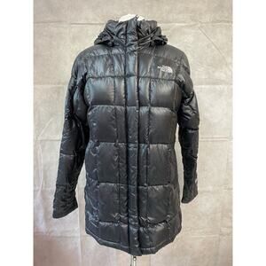 The North Face 600 Women’s Black Long Hooded Coat Jacket Size M